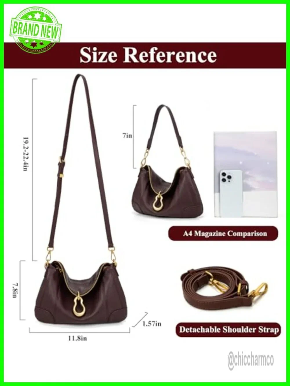 Retro Hobo Shoulder Bag PU Leather Satchel Purse